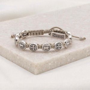 My Saint My Hero Benedictine Blessing Bracelet - Silver Medals